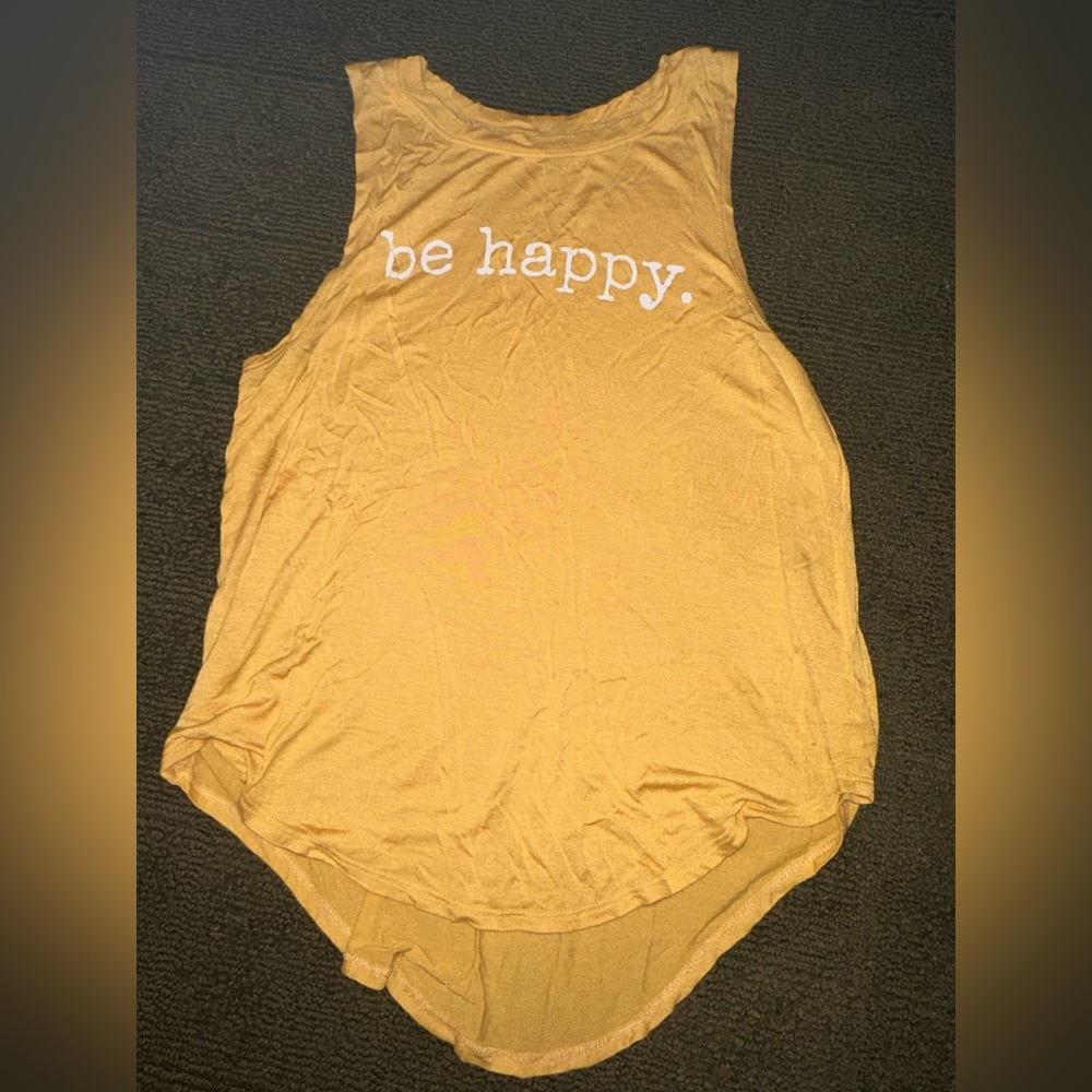 Stretchy breezy Be Happy tank top